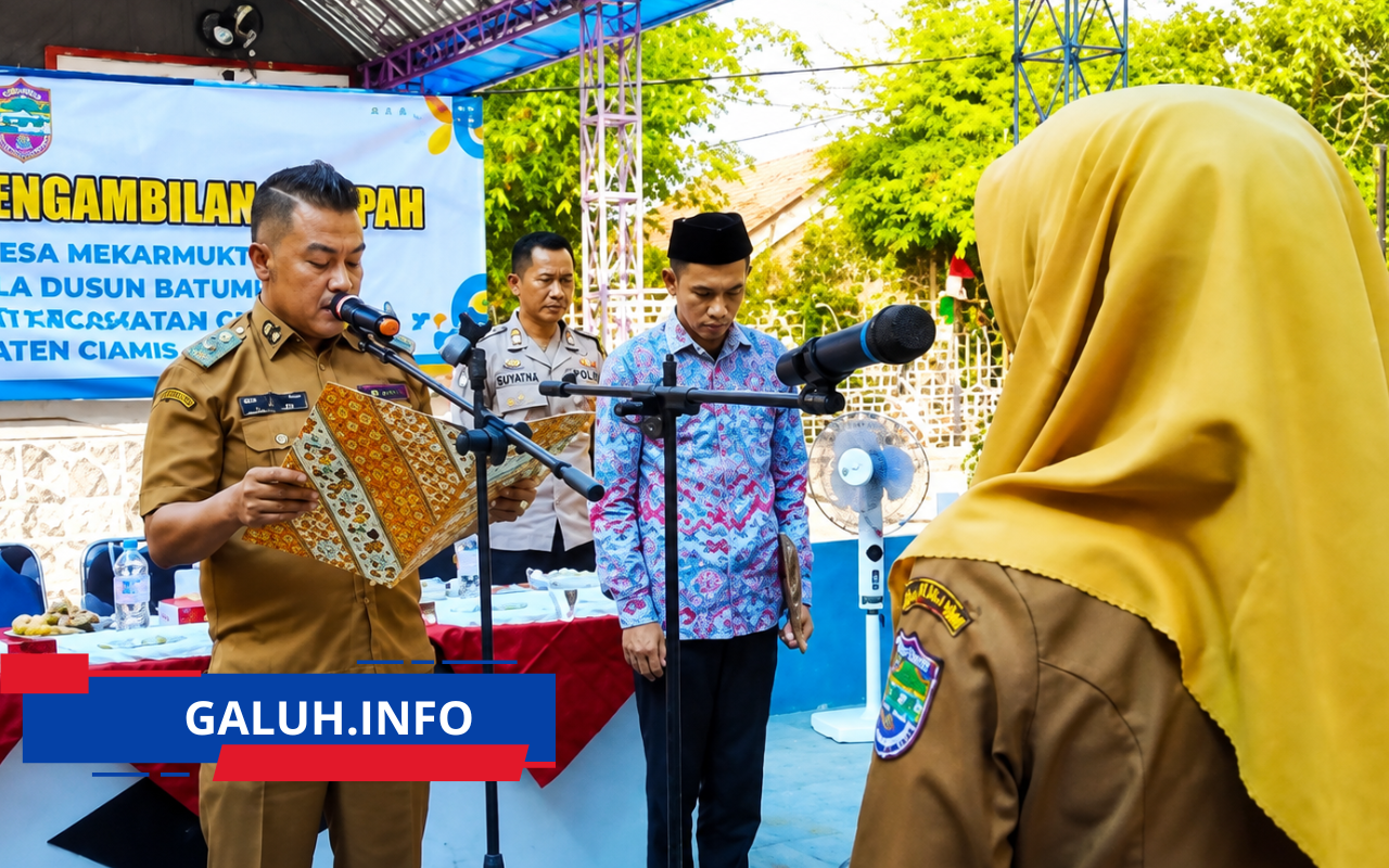 Yansri Yuliani resmi dilantik sebagai Kepala Dusun Batununggal Desa Mekarmukti, Kecamatan Cisaga, Ciamis. Kades Ibro meminta Kadus baru