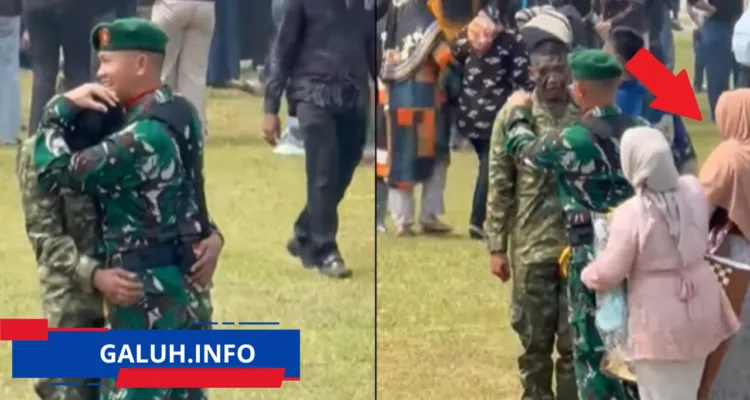 Prajurit TNI AD dipeluk komandan saat kelulusan
