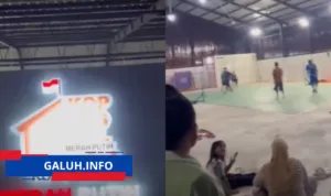 Gedung Kopdes Merah Putih dipakai badminton Gedung Kopdes Merah Putih dipakai badminton