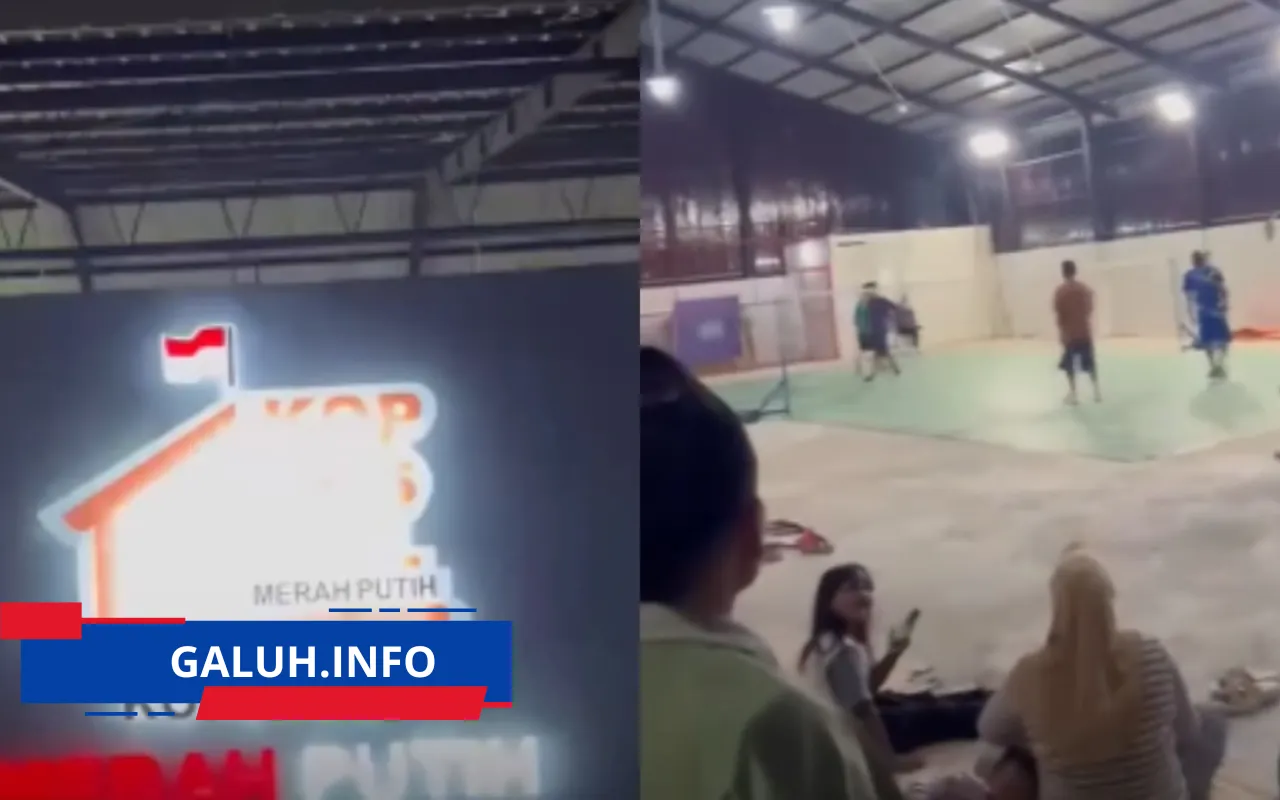 Gedung Kopdes Merah Putih dipakai badminton Gedung Kopdes Merah Putih dipakai badminton