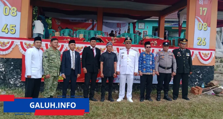 HUT ke-81 RI di Desa Jelat Ciamis, Warga Kompak Ikuti Upacara