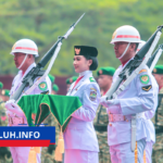 penurunan bendera merah putih di Lokasana Ciamis hut ri ke 81