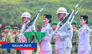 penurunan bendera merah putih di Lokasana Ciamis hut ri ke 81