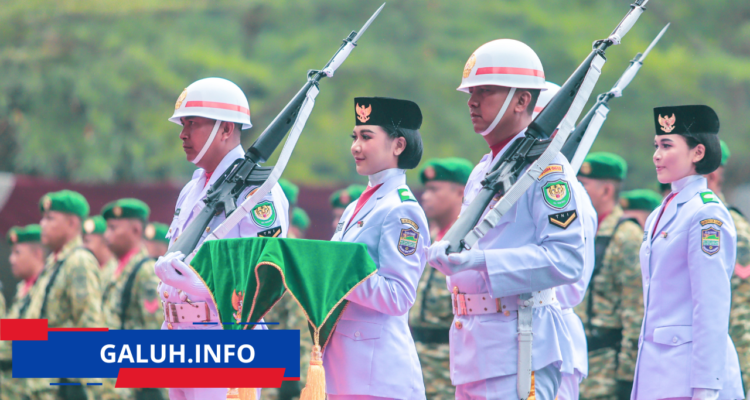 penurunan bendera merah putih di Lokasana Ciamis hut ri ke 81