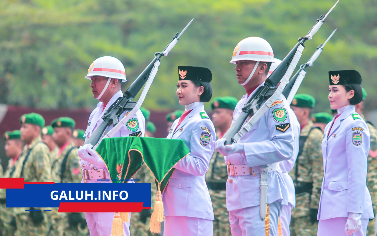 penurunan bendera merah putih di Lokasana Ciamis hut ri ke 81