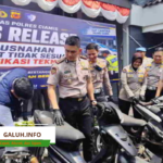 Polres Ciamis menindak penggunaan knalpot brong.
