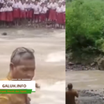 Siswa SDN Oelbaf TTU Sambut Kadisdik dari Seberang Sungai,
