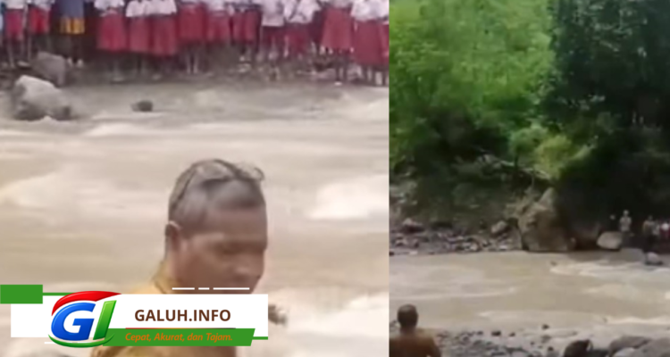 Siswa SDN Oelbaf TTU Sambut Kadisdik dari Seberang Sungai,