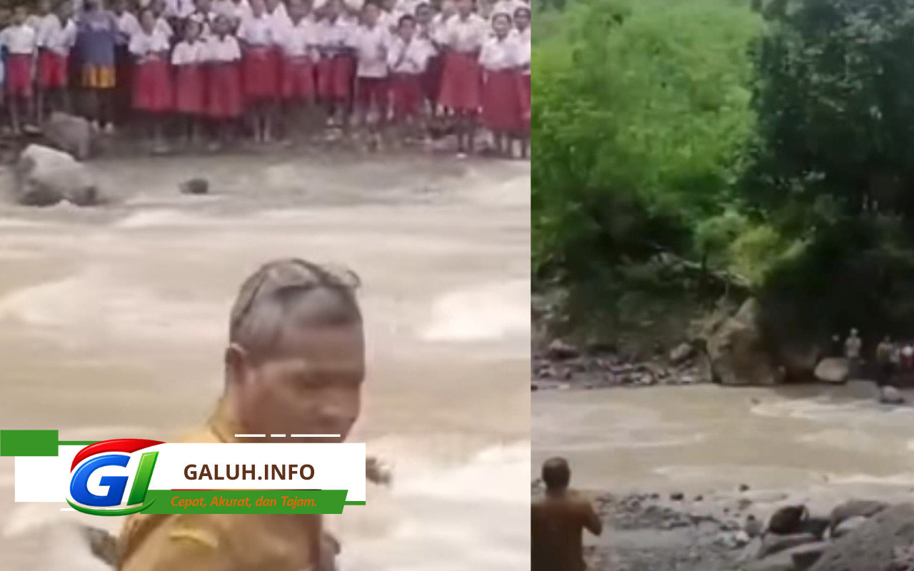 Siswa SDN Oelbaf TTU Sambut Kadisdik dari Seberang Sungai, Siswa SDN Oelbaf TTU Sambut Kadisdik dari Seberang Sungai,
