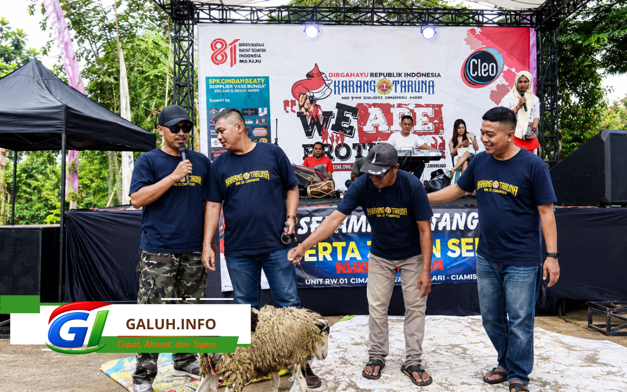 Peringatan HUT RI ke-81 di Desa Linggasari Ciamis berlangsung unik. Karang Taruna