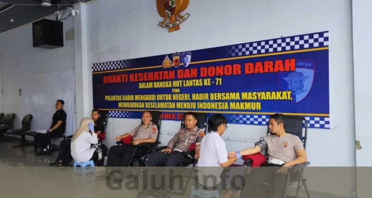 Hari Lalu Lintas ke-71, Satlantas Polres Ciamis Kumpulkan 36 Labu Darah